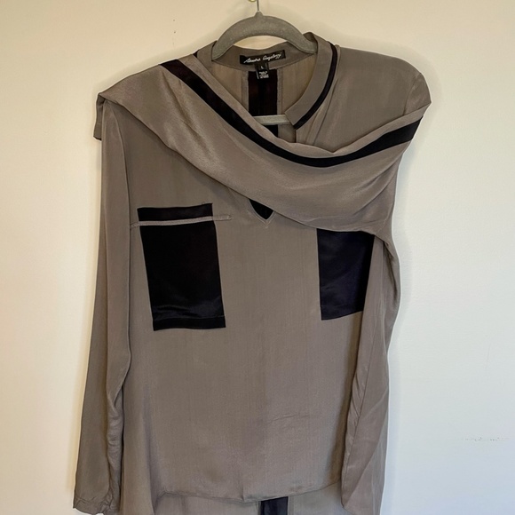 Sandra Angelozzi Tunic Blouse 100% Silk - Picture 2 of 4